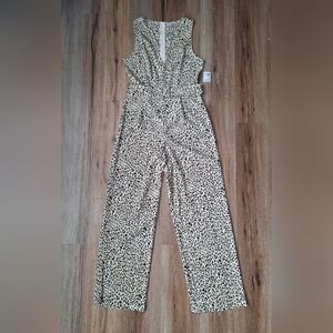 New Charlotte Russe Womens Jumpsuit Size Small Leopard Print Sleevless Wide Leg